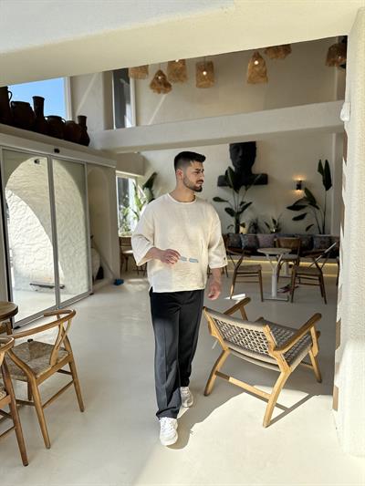 Fakir Kol Müslin Tshirt Krem