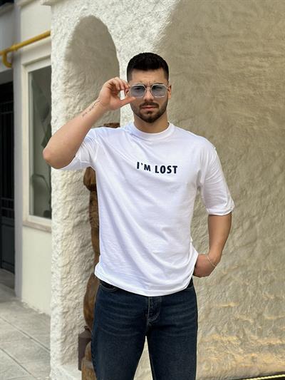 Im Lost Oversize Tshirt Beyaz