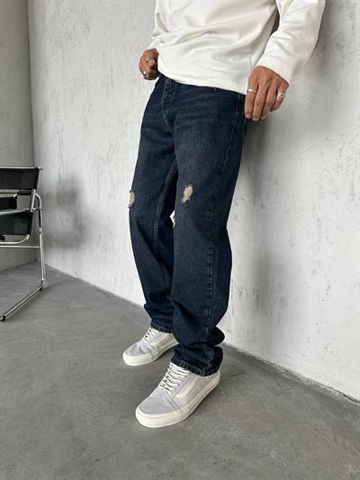 Koyu Lacivert Baggy Kot Pantolon