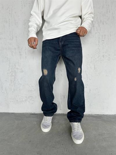 Koyu Lacivert Baggy Kot Pantolon