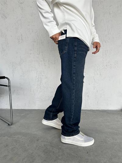 Koyu Lacivert Baggy Kot Pantolon