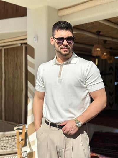 Yakalı İnce Triko Tshirt Beyaz