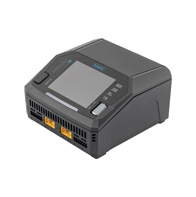 ToolkitRC M6DAC V2 Çift Kanallı 800W Akıllı Pil Şarj Cihazı ve 65W USB-C Hızlı Şarj