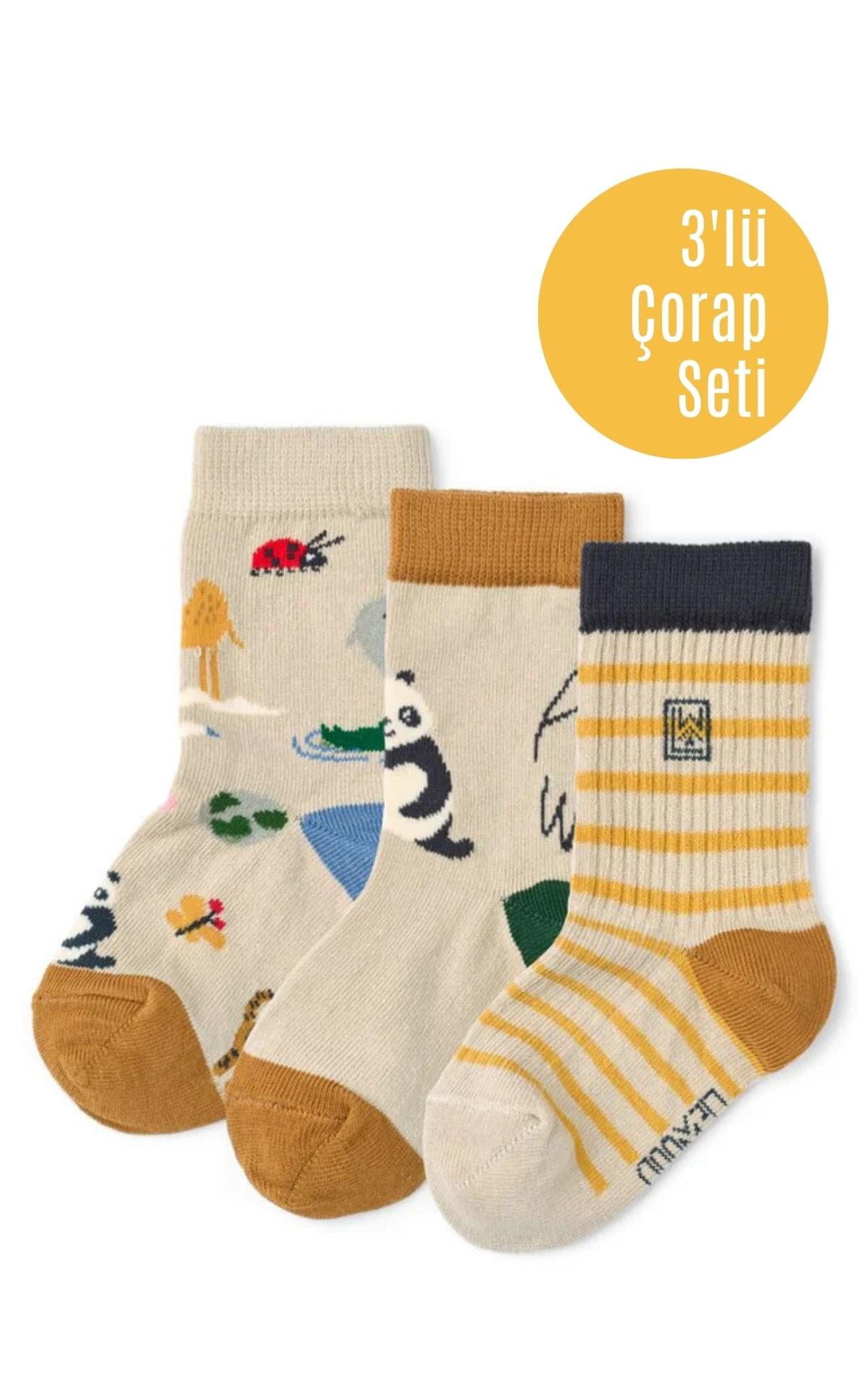 KİDORABLE MİNİK KAŞİFLER ÇOCUK ÇORABI – 3'LÜ SET