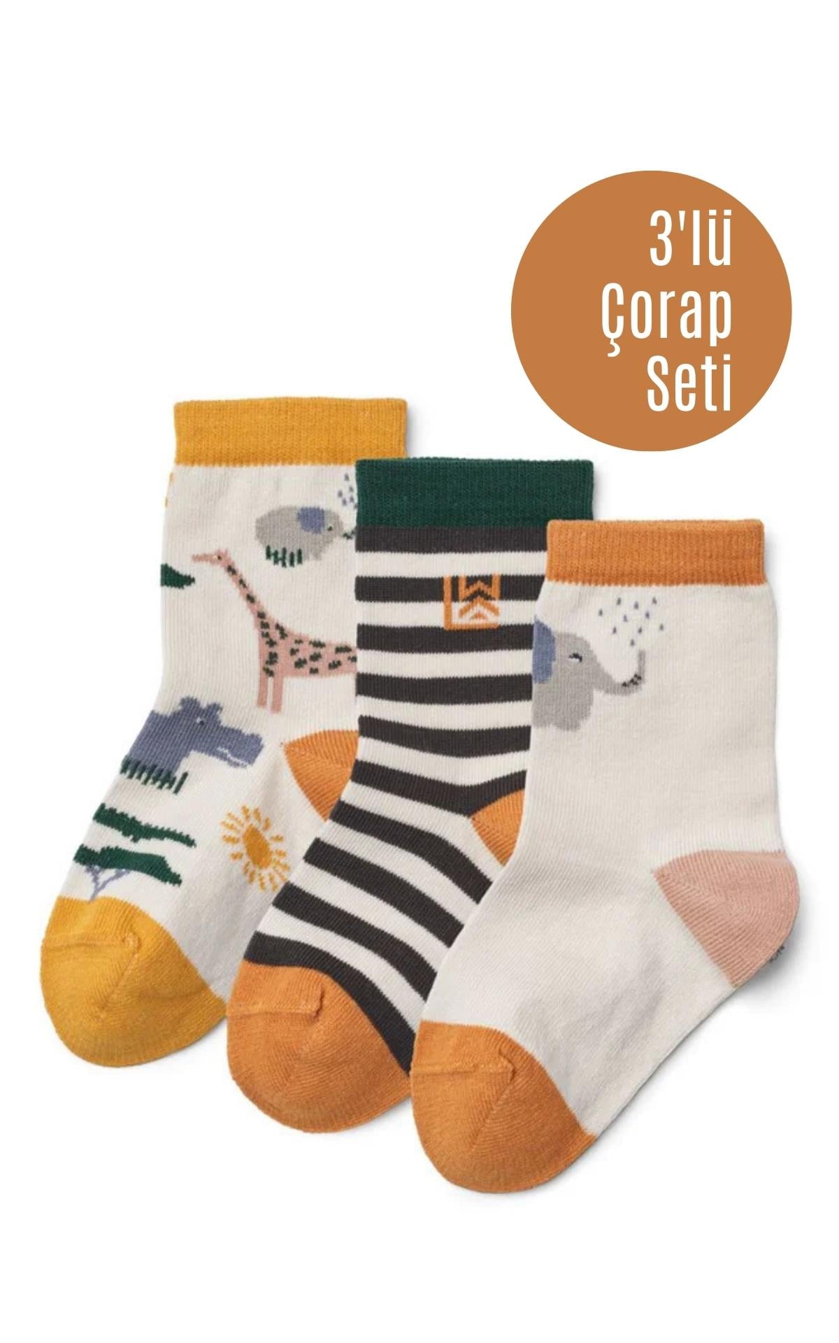 KİDORABLE SAFARİ ÇOCUK ÇORABI – 3'LÜ SET