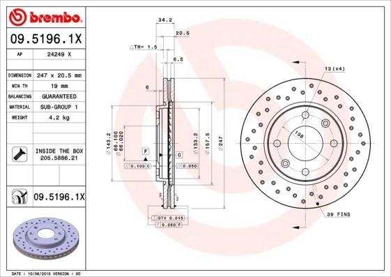Peugeot 106 Ön Fren Aynası BREMBO