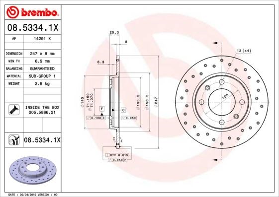 Peugeot 106 Arka Fren Aynası BREMBO