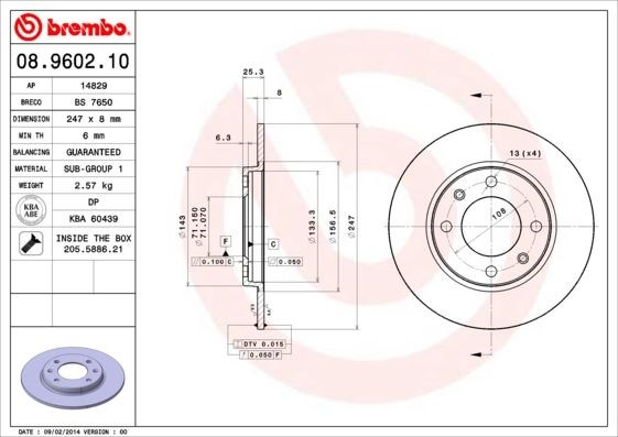 Peugeot 106 Saxo 206 306 Xsara Arka Fren Aynası BREMBO