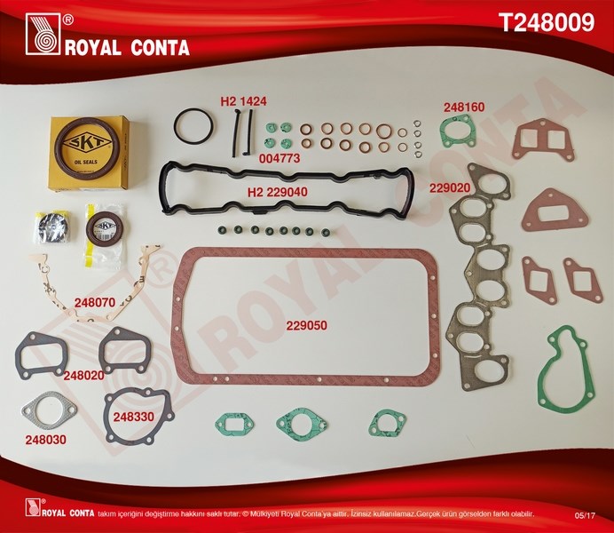 Peugeot 205 305 306 Partner Motor Takım Conta SKT Keçeli SKC'siz 1.8D XUD7 ROYAL