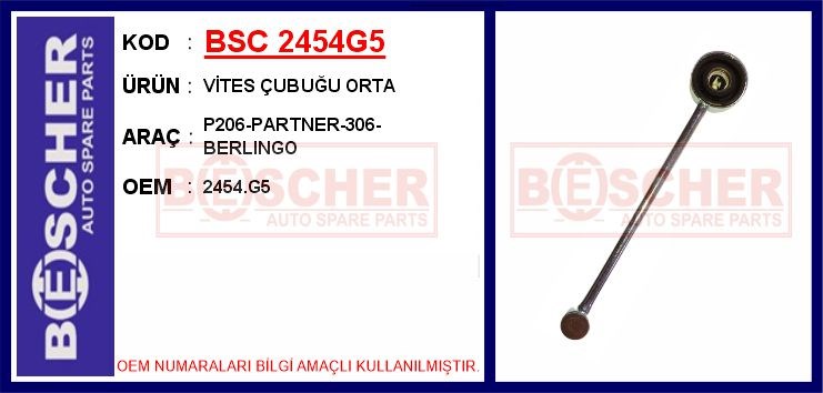Peugeot 206 Vites Çubuğu Orta BESCHER