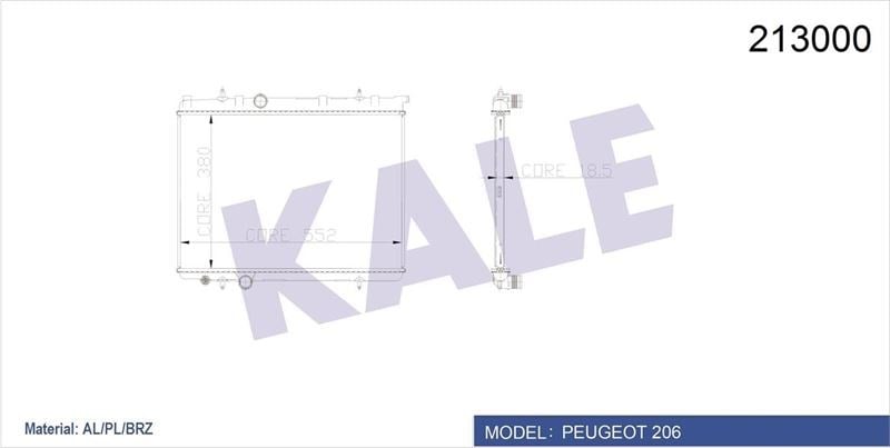 Peugeot 206 Radyatör Mekanik Klimasız KALE-RADYATOR