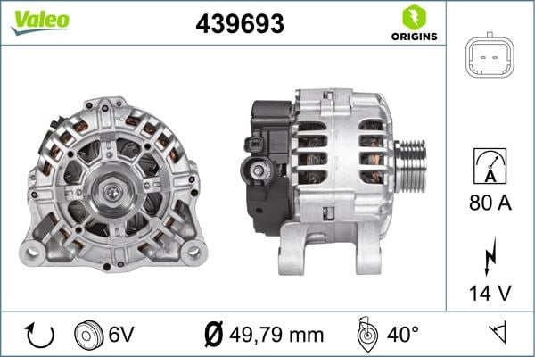 Peugeot 206 207 307 Citroen C2 C3 C4 406 407 Partner Berlingo Alternatör 90A VALEO