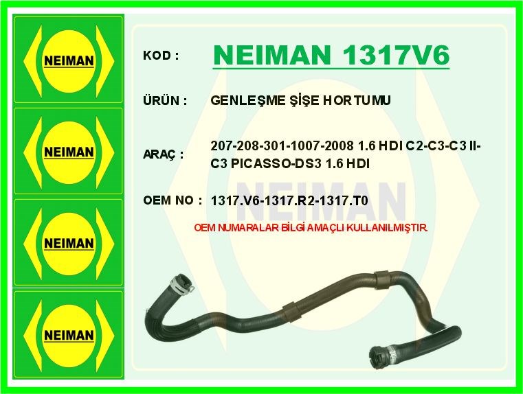 Peugeot 207 208 301 1007 2008 Genleşme Şişe Hortumu 1.6 HDI BESCHER