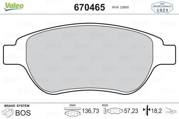 Peugeot 207 307 Partner Citroen Berlingo C3 C4 Xsara Fiat Doblo Ön Fren Balatası VALEO