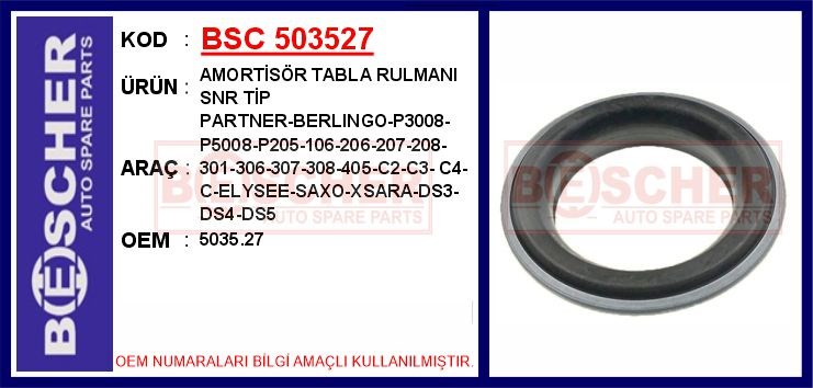 Peugeot 208 Amortisör Üst Rulmanı BESCHER