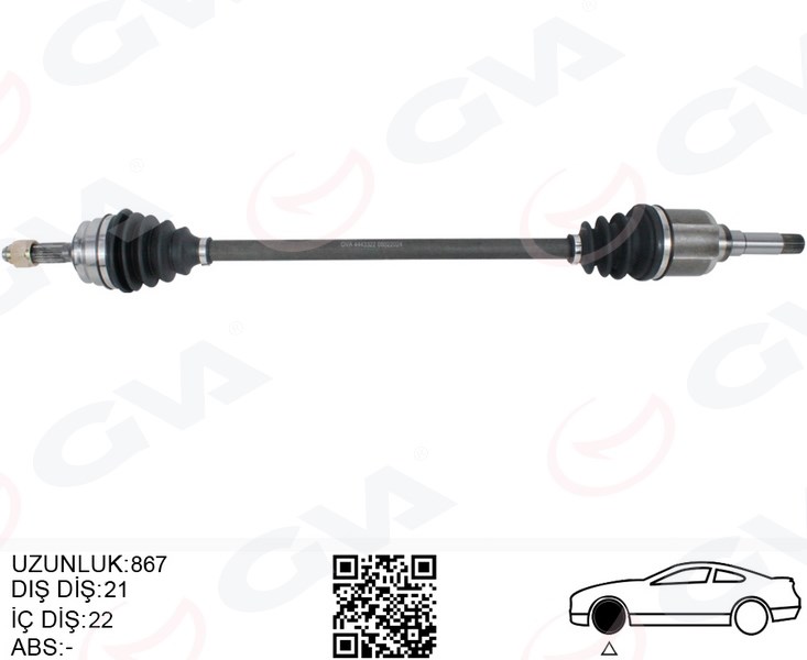 Komple Aks Sağ Peugeot 208 Citroen C3 1.0-1.2-1.4-1.6 VTI 1.4 HDI-1.6 BlueHDI GVA