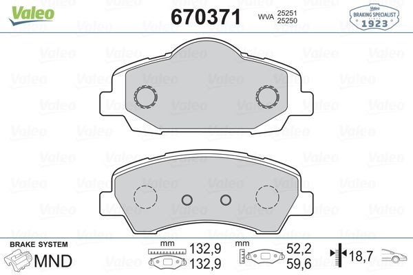 Peugeot 301 Ön Fren Balatası [266mm] VALEO