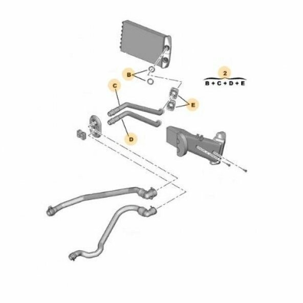 Peugeot 301 Citroen C-Elysee Kalorifer Boru Takımı PSA