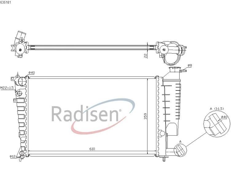 Peugeot 306 Radyatör 1.8D-1.9D Tırnaklı RADISEN