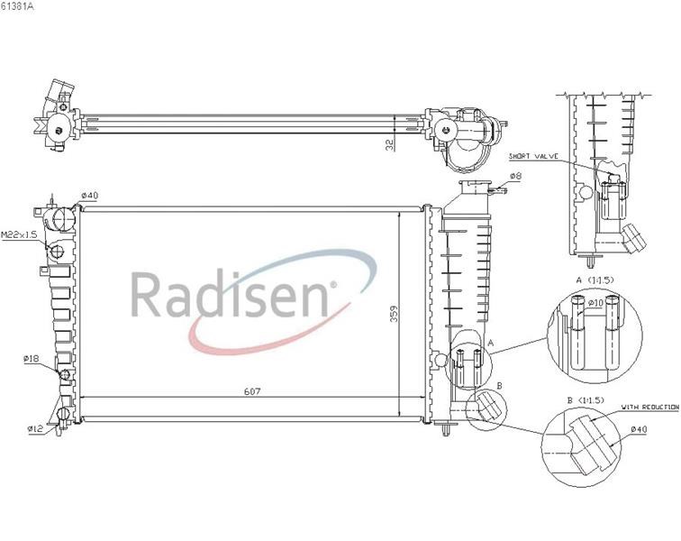 Peugeot 306 Radyatör 1.8i-2.0 XSI AT RADISEN