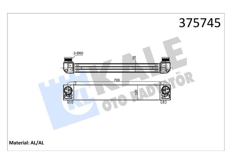 Peugeot 308 1.6 THP Turbo Radyatörü Intercooler KALE-RADYATOR