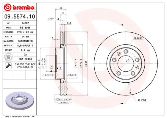 Peugeot 407 Ön Fren Aynası BREMBO