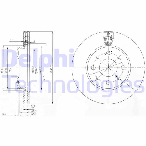 Fiat 500 Ön Fren Diski DELPHI
