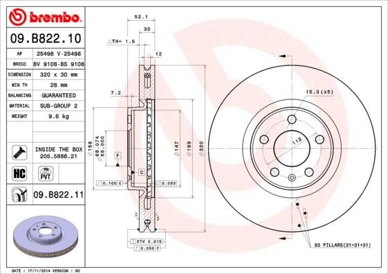Audi A4 A5 A6 A7 Q5 Ön Fren Aynası BREMBO