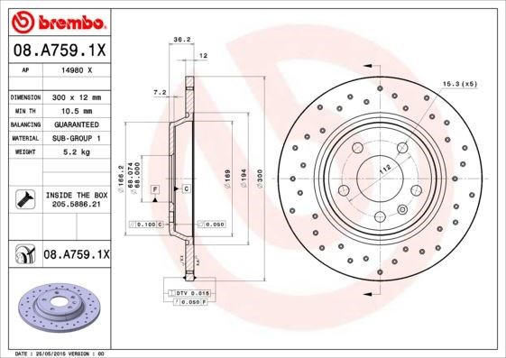 Audi A4 A5 A6 A7 Q5 Arka Fren Aynası BREMBO