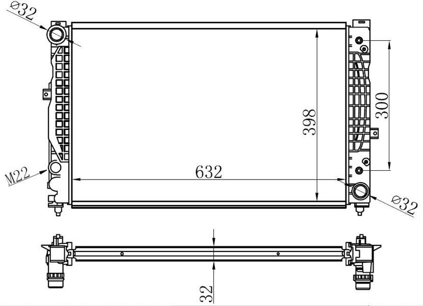 Audi A4 A6 VW Passat Radyatör [Klimasız, Otomatik Şanzıman] ORIS