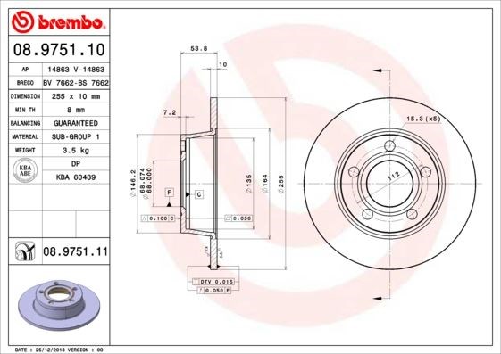 Audi A6 Arka Fren Aynası [Quattro 97-05] BREMBO