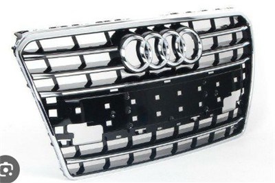Audi A7 Ön Panjur Krom Çerçeve Krom Çizgili Parlak Siyah 9 Petek PRO-A