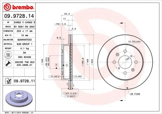 Opel Agila Ön Fren Aynası Havalı BREMBO