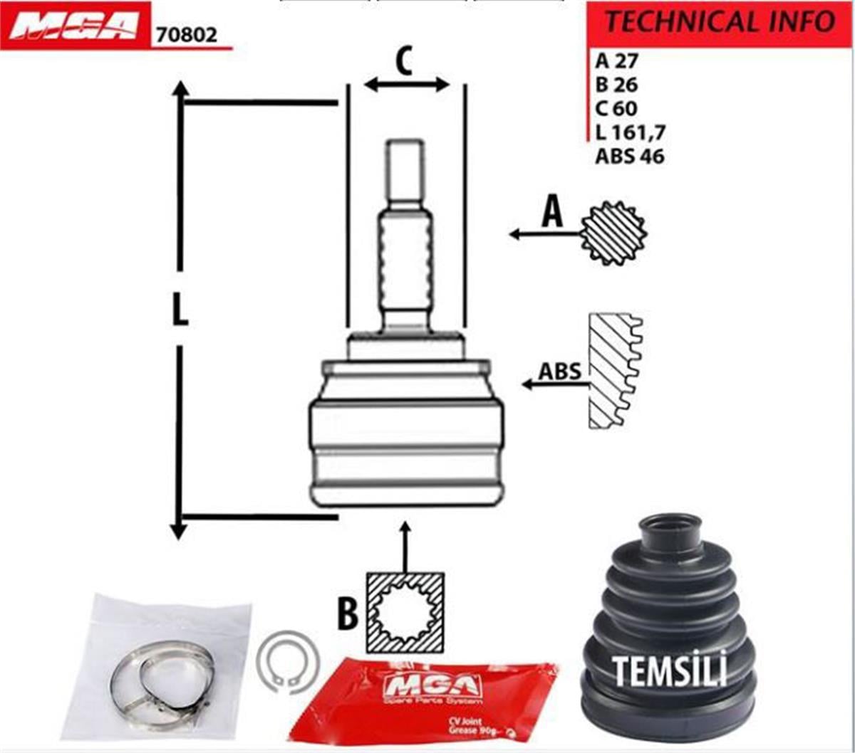 Aks Kafa Dış-(Abslı)-(Hyundaı: I30 08>11 