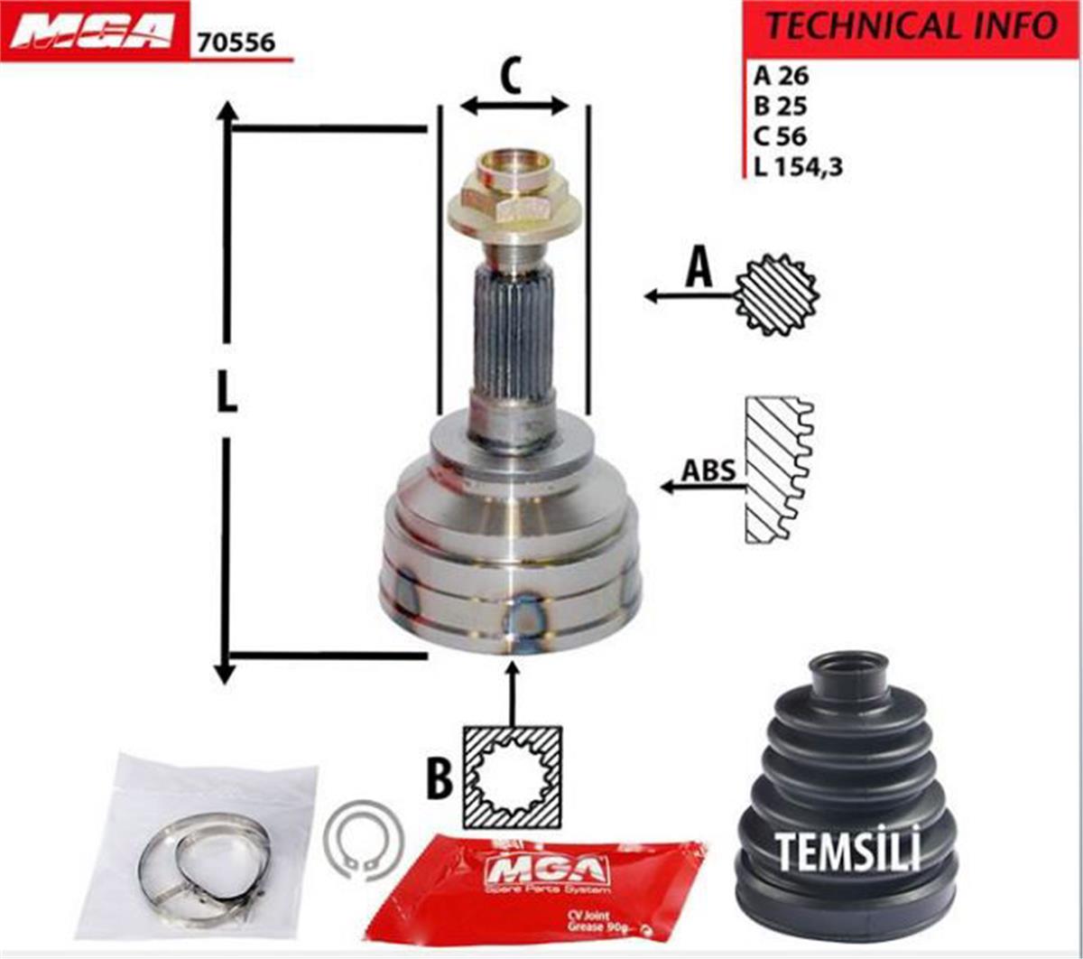 Aks Kafa Dış-(Mazda: 626 88>91 