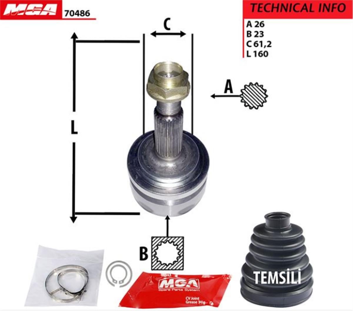 Aks Kafa Dış-(Toyota: Corolla 07>11/Aurıs 07>11 