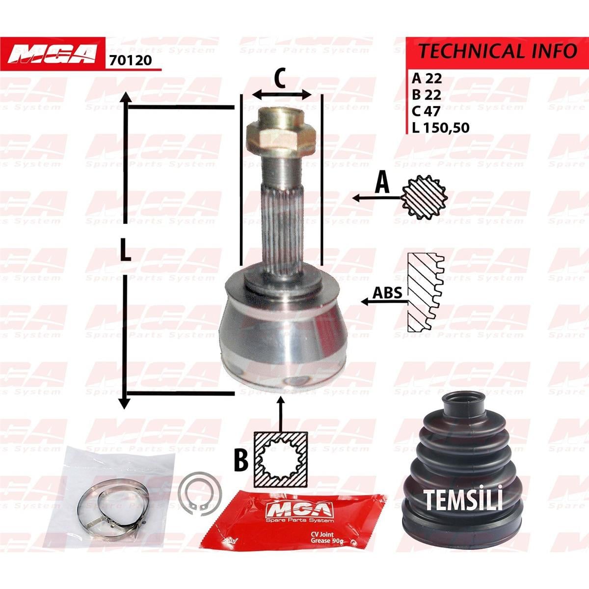 Aks Kafası (Fiat: Palio Albea Benzinlı 1.2 1.6 16V 02-) 22*22*47