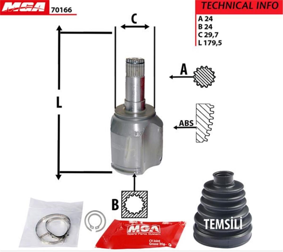 Aks Kafası İç  Sol (Fiat:Albea Doblo Fiorino 1.9 Jtd 1.3 Mjtd 05--)