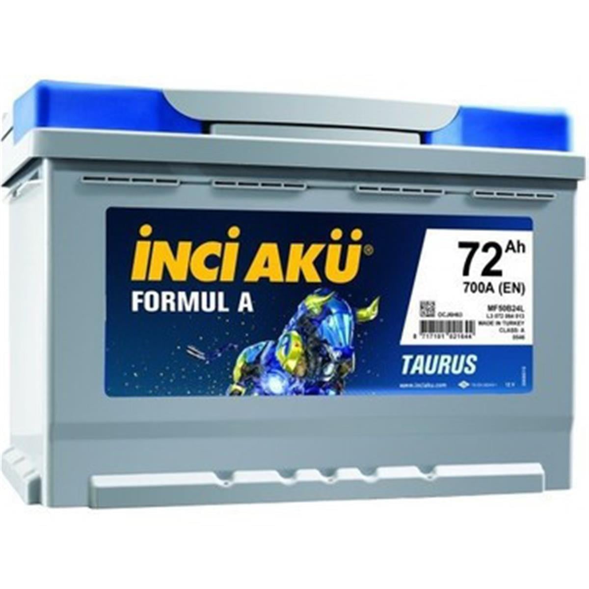 İnci Akü 12V 72Ah 700En L3 Formul A Taurus (Tırnaksız) İnci Akü
