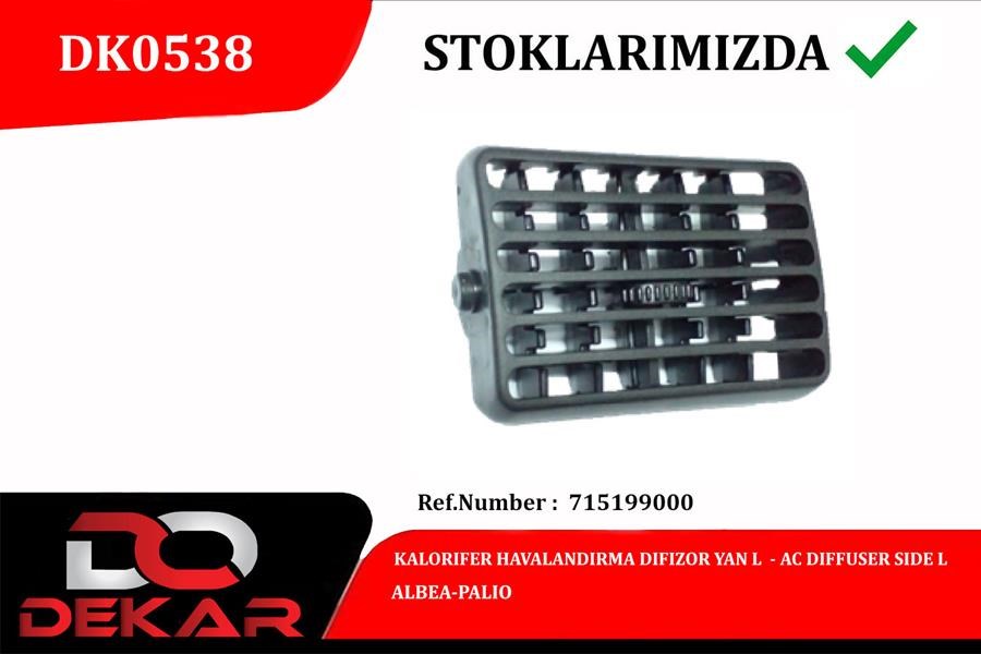Fiat Albea Kalorifer Havalandırma Difizör Yan Sol DEKAR