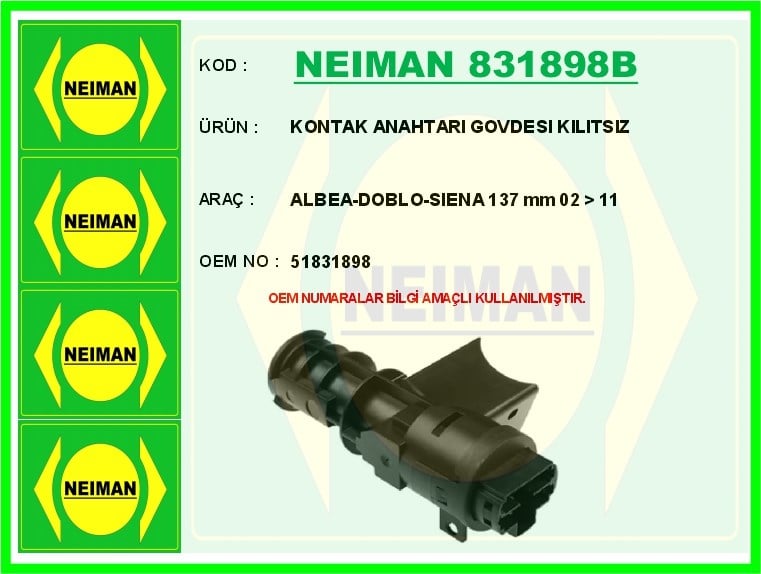 Fiat Albea Kontak Anahtarı Gövdesi Kilitsiz 137 mm BESCHER