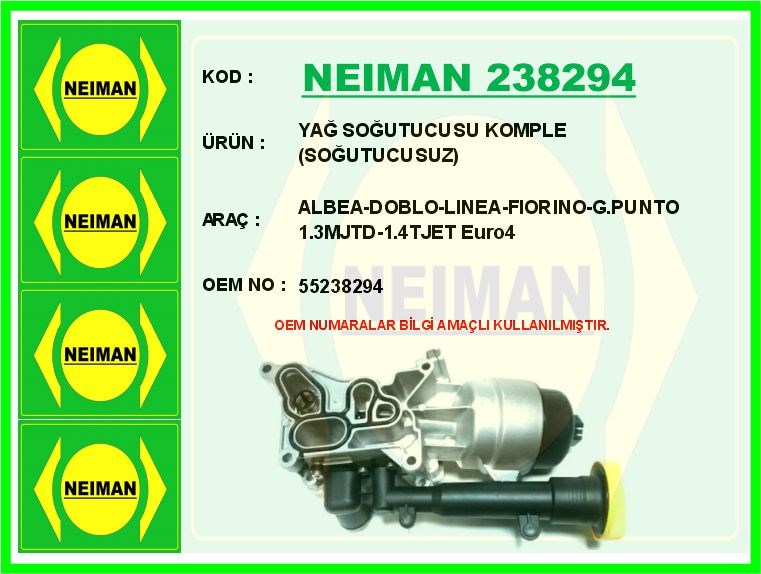 Fiat Albea Yağ Soğutucusu Komple Soğutucusuz 1.3 MJTD BESCHER