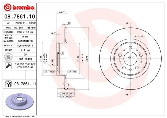 Alfa Romeo 147 Arka Fren Aynası BREMBO
