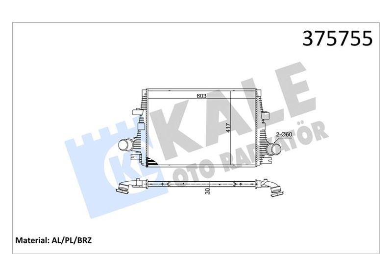Alfa Romeo 159 Intercooler 1.9-2.0-2.4 JTDM KALE-RADYATOR