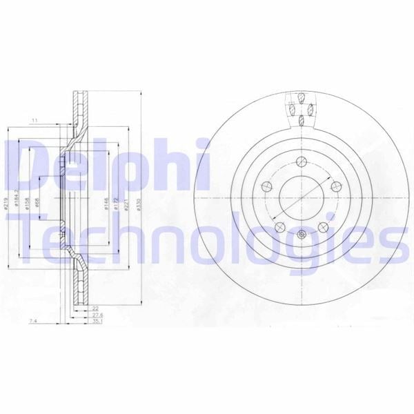Audi Allroad Arka Fren Diski Delikli DELPHI