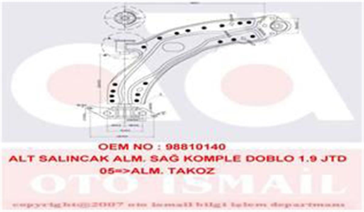 Alt Salıncak Alm. Sağ Komple Doblo 1.9 Jtd 05 Alm.Takoz