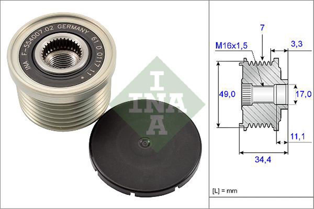 Alternatör Kasnağı Rulmanlı Bmw E81 116İ-118İ-120İ-130İ 06-12 E87 116İ-118İ-120İ