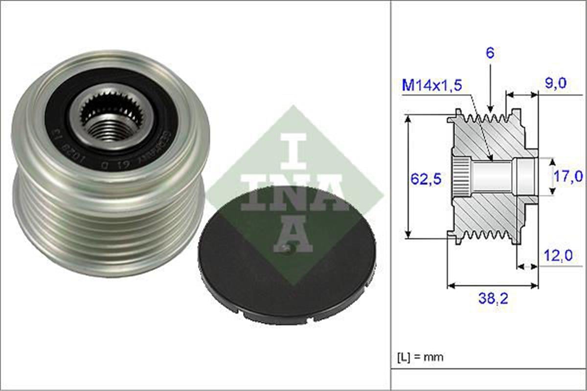 Alternatör Kasnağı Rulmanlı Corolla 04-07 -Aurıs 07 1.4 D-4D-Sonata V 2.0-2.4 05