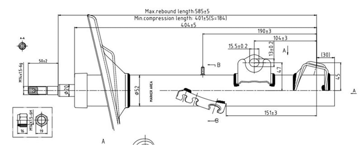 Amortısör Ön Sag Bmw   E36  316İ, 318İ, 318 Tds 90-98