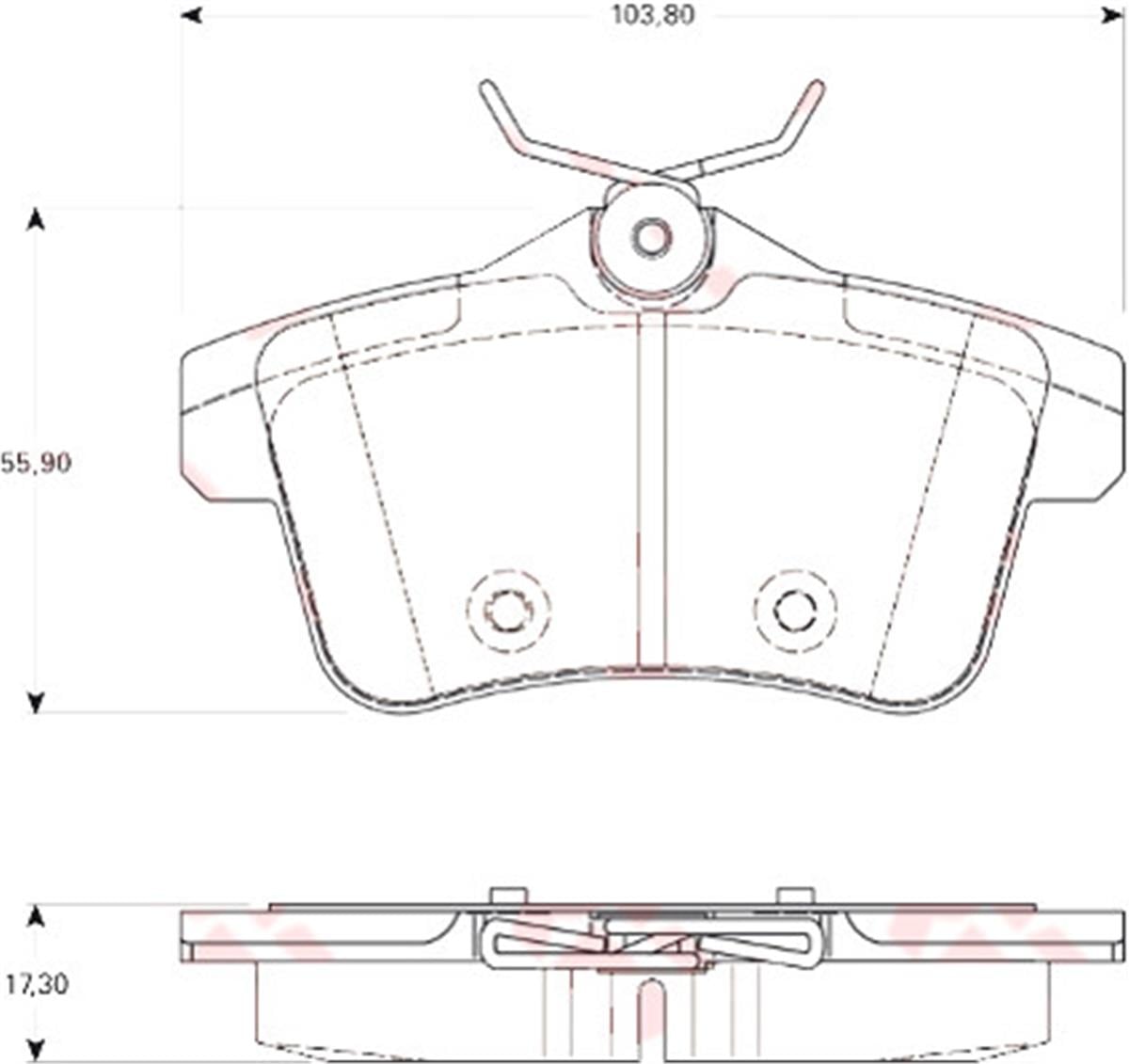 Arka Balata Peugeot 308-1.6Gtı 010 Peugeot 3008 1.6Vtı-1.6Thp-1.6Hdı-2.0Hdı 09 P
